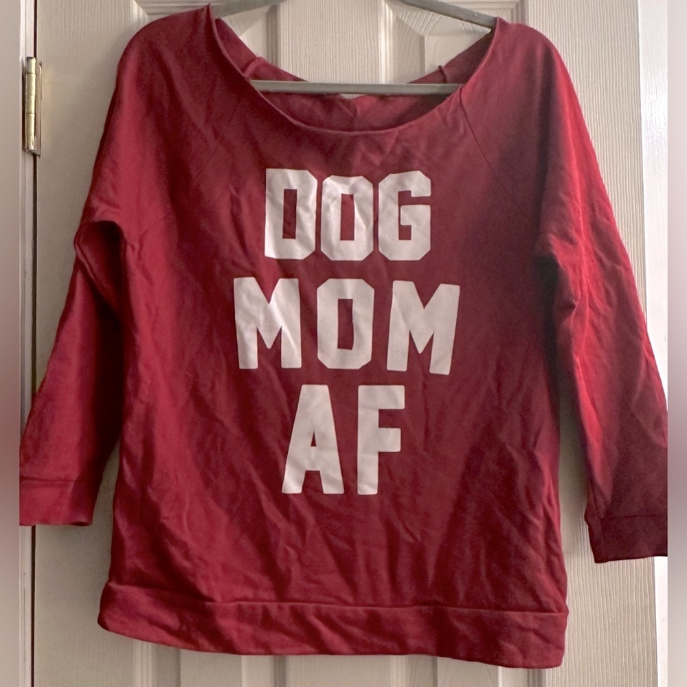 Red 'Dog Mom AF' Sweatshirt